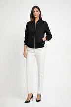 Driftly | Bomber Jacket Women's Zip Closure Ribbed Edges - product photo 2