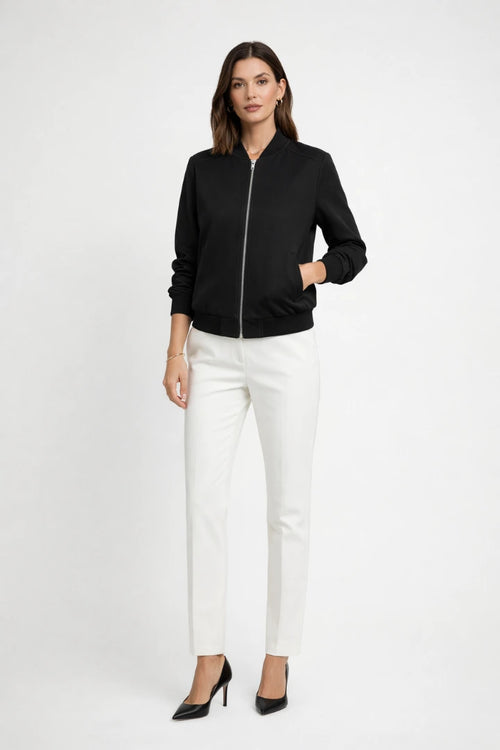 Driftly | Bomber Jacket Women's Zip Closure Ribbed Edges - product photo 2