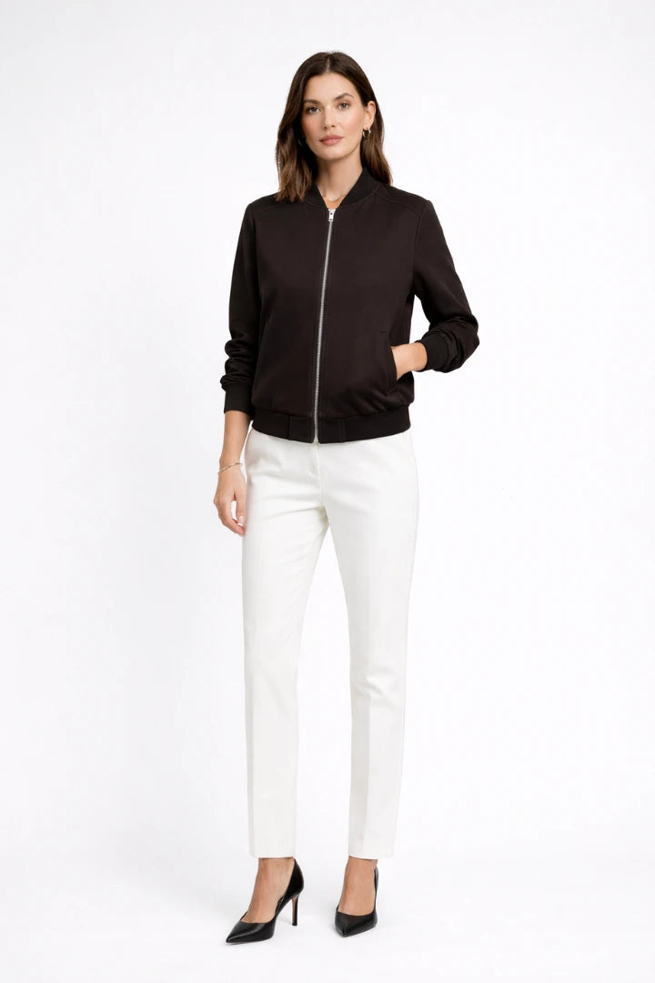 Driftly | Bomber Jacket Women's Zip Closure Ribbed Edges - product photo 6