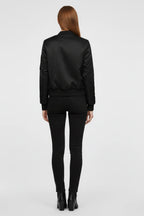 Driftly | Bomber Jacket Women's Zipper Closure Ribbed Details - product photo 3