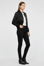 Driftly | Bomber Jacket Women's Zipper Closure Ribbed Details - product photo 4