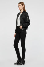 Driftly | Bomber Jacket Women's Zipper Closure Ribbed Details - product photo 5