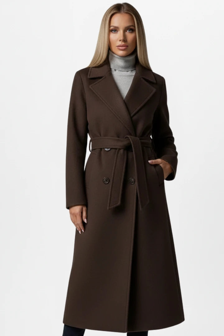 Driftly | Coat Women's Double-Breasted Belted Long - product photo 9