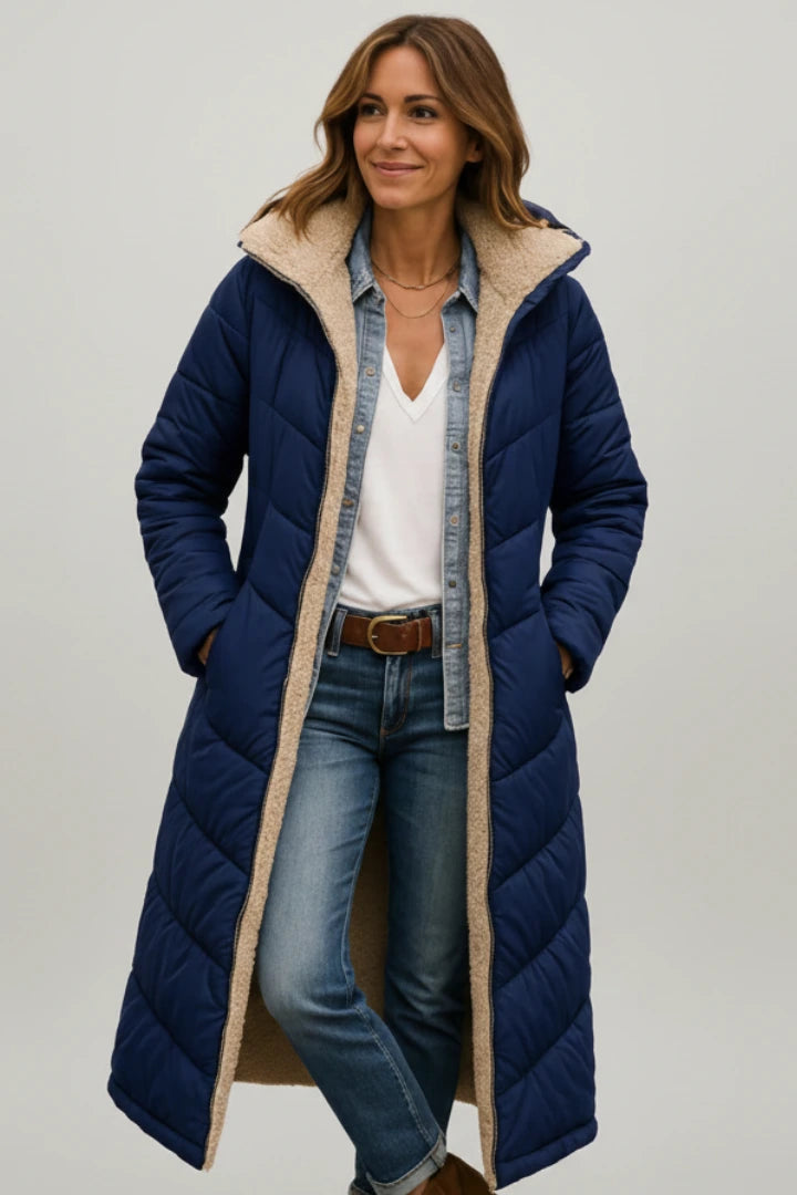 Driftly | Coat Women's Hooded Zip-Up Long - product photo 4