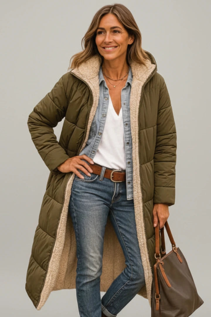 Driftly | Coat Women's Hooded Zip-Up Long - product photo 6