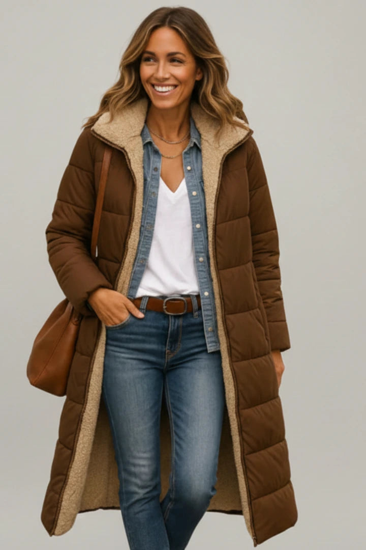 Driftly | Coat Women's Hooded Zip-Up Long - product photo 8