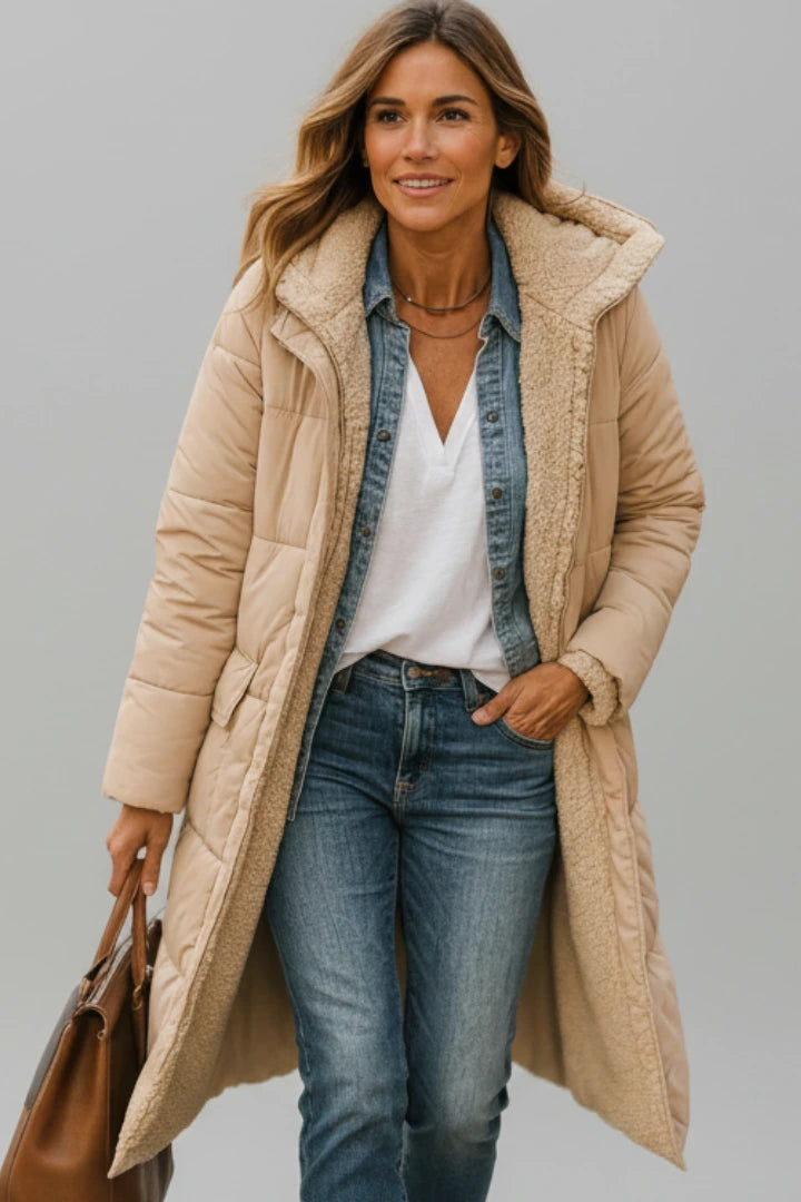 Driftly | Coat Women's Hooded Zip-Up Long - product photo 9