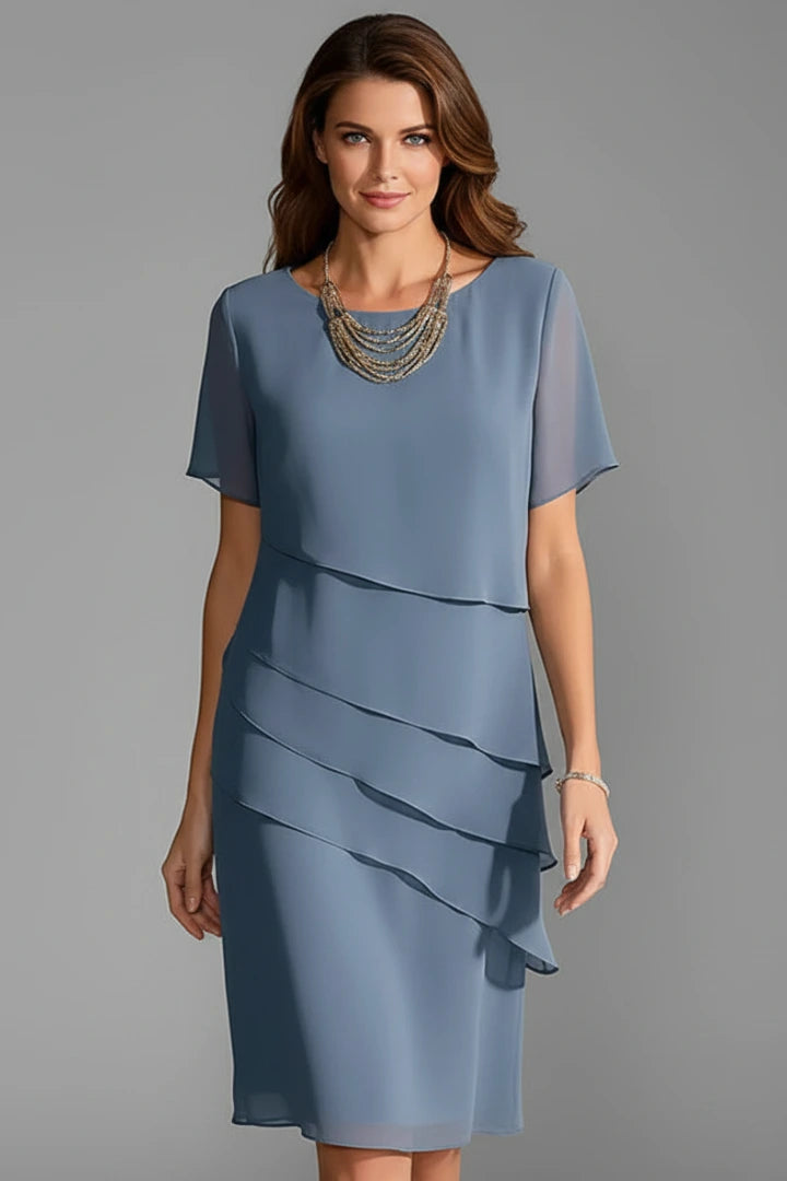 Driftly | Dress Women's Layered Front Short Sleeve - product photo 2