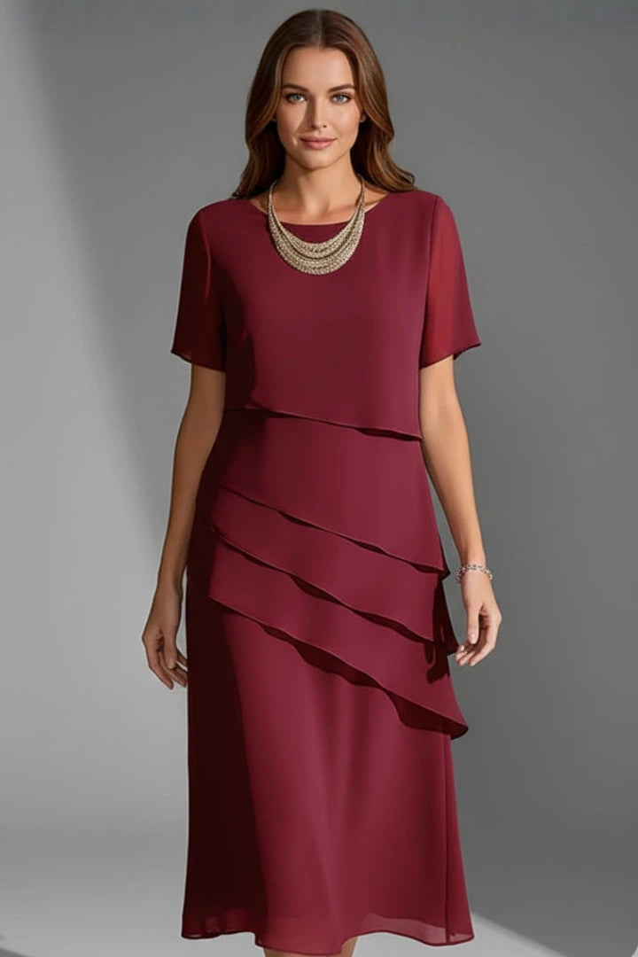 Driftly | Dress Women's Layered Front Short Sleeve - product photo 3