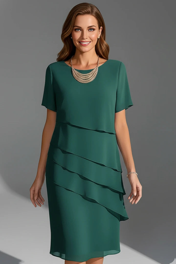 Driftly | Dress Women's Layered Front Short Sleeve - product photo 4
