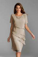 Driftly | Dress Women's Layered Front Short Sleeve - product photo 5