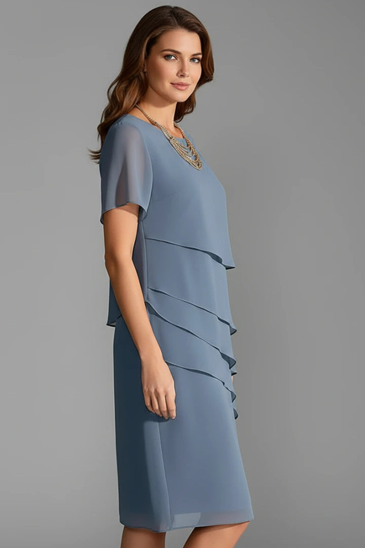 Driftly | Dress Women's Layered Front Short Sleeve - product photo 6