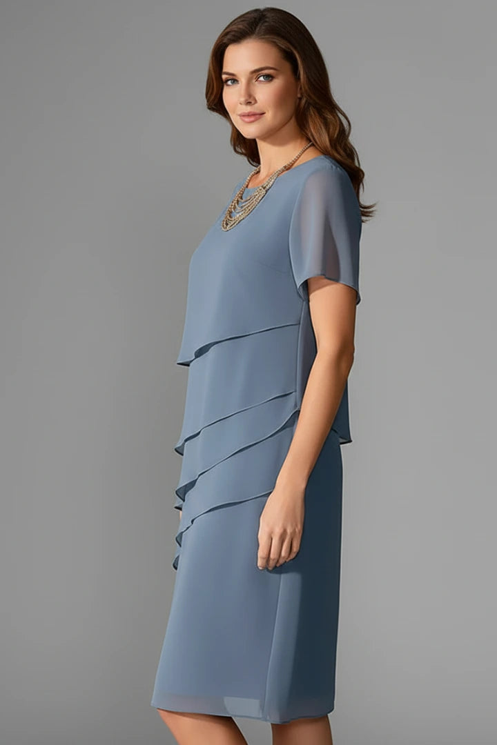 Driftly | Dress Women's Layered Front Short Sleeve - product photo 7