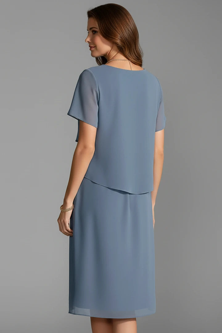 Driftly | Dress Women's Layered Front Short Sleeve - product photo 8