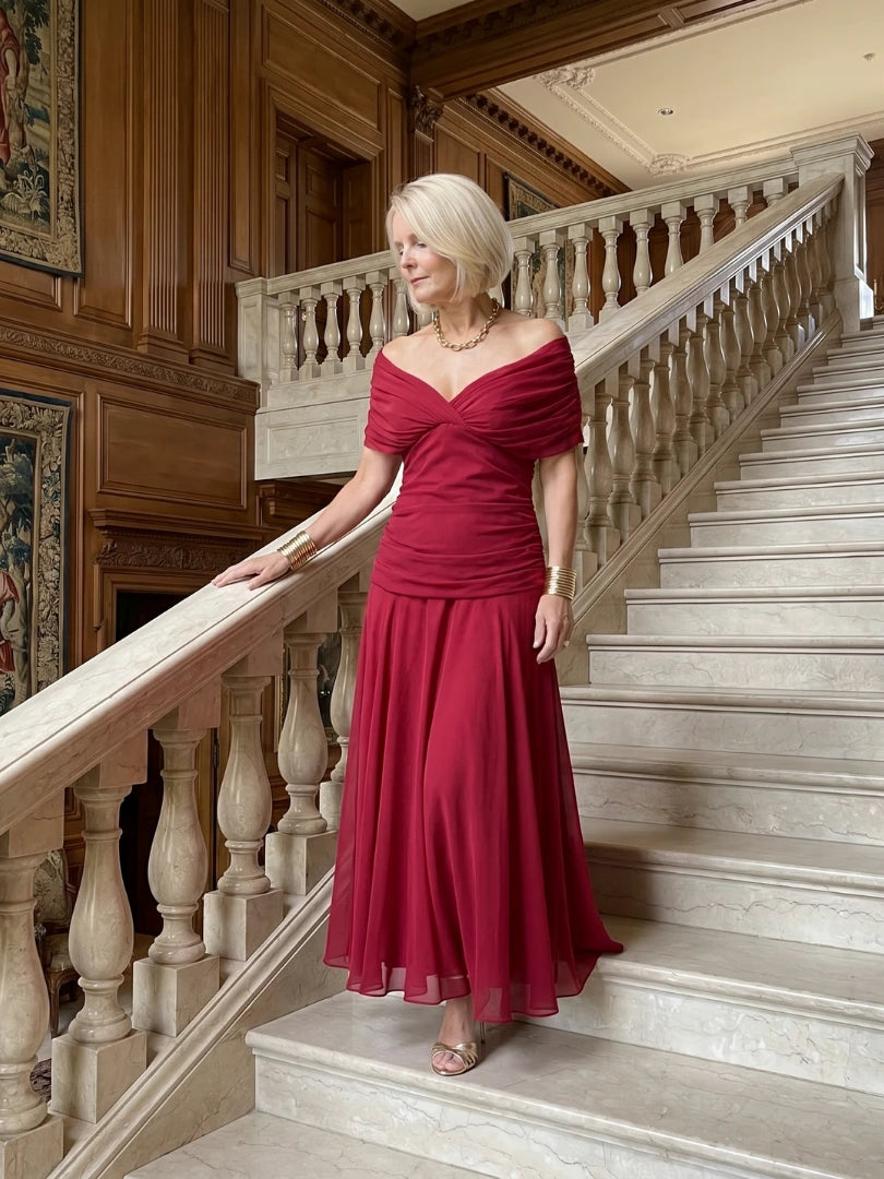 Driftly | Dress Women's Off-Shoulder Draped Midi - product photo 18