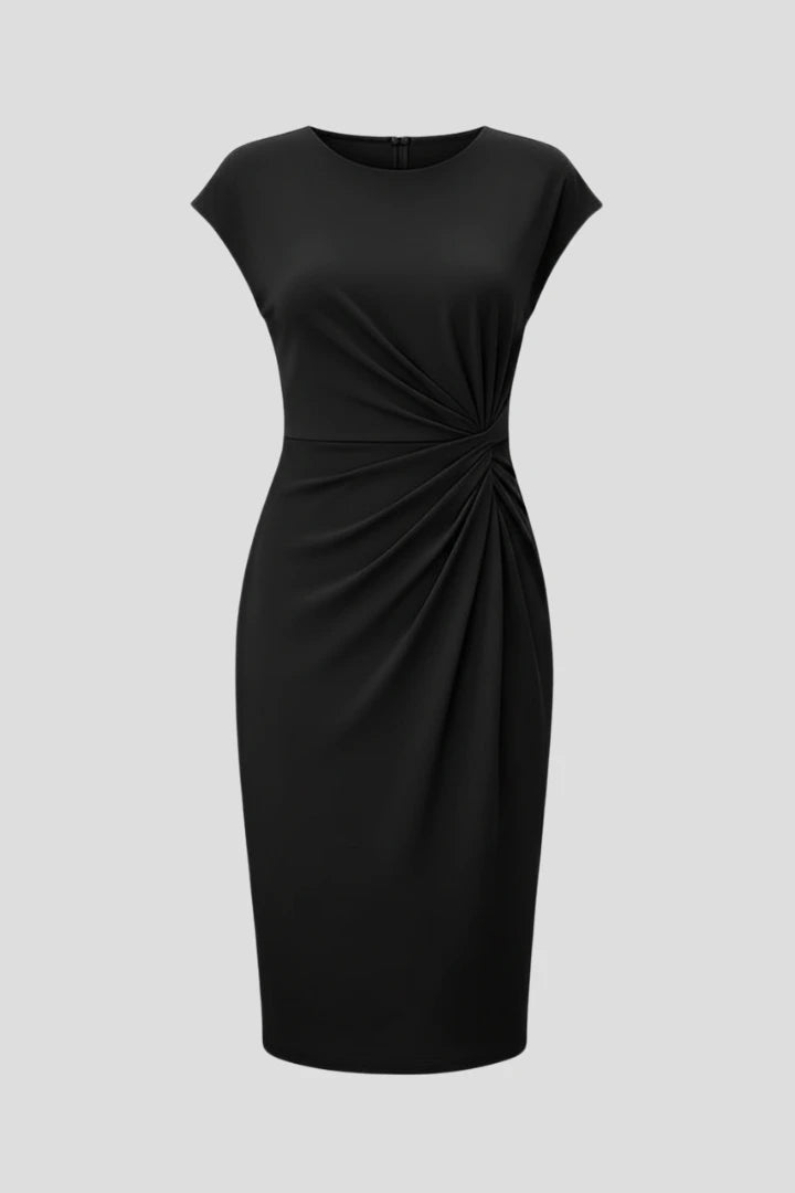 Driftly | Dress Women's Round Neck Ruched Knee-Length - product photo 1