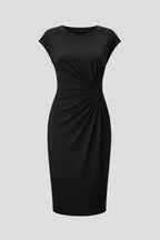 Driftly | Dress Women's Round Neck Ruched Knee-Length - product photo 1