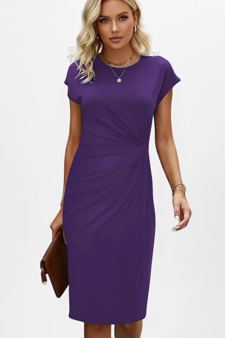 Driftly | Dress Women's Round Neck Ruched Knee-Length - product photo 12