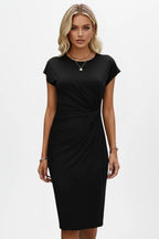 Driftly | Dress Women's Round Neck Ruched Knee-Length - product photo 2
