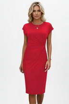 Driftly | Dress Women's Round Neck Ruched Knee-Length - product photo 3