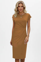 Driftly | Dress Women's Round Neck Ruched Knee-Length - product photo 5