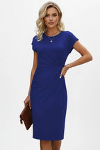 Driftly | Dress Women's Round Neck Ruched Knee-Length - product photo 7