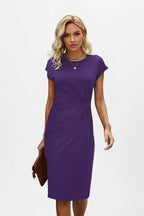 Driftly | Dress Women's Round Neck Ruched Knee-Length - product photo 8