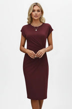 Driftly | Dress Women's Round Neck Ruched Knee-Length - product photo 9