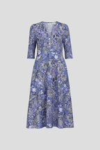 Driftly | Dress Women's V-Neck Three-Quarter Sleeve Midi - product photo 1