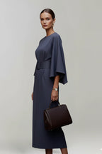 Driftly | Dress Women's Wide Sleeve Belted Midi - product photo 11