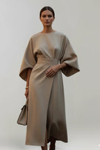 Driftly | Dress Women's Wide Sleeve Belted Midi - product photo 3