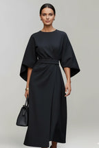 Driftly | Dress Women's Wide Sleeve Belted Midi - product photo 4