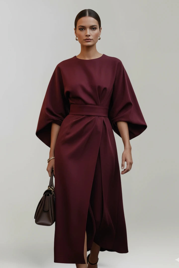 Driftly | Dress Women's Wide Sleeve Belted Midi - product photo 5