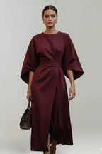 Driftly | Dress Women's Wide Sleeve Belted Midi - product photo 5