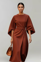Driftly | Dress Women's Wide Sleeve Belted Midi - product photo 8
