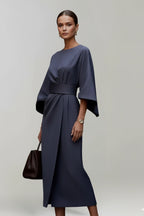 Driftly | Dress Women's Wide Sleeve Belted Midi - product photo 9