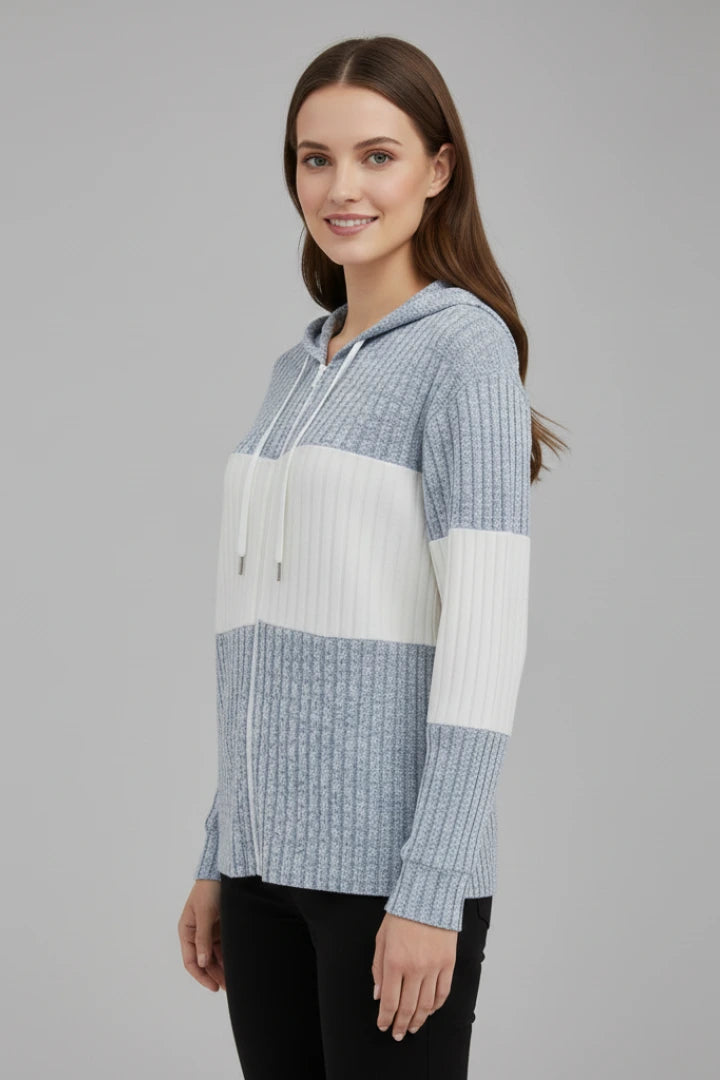 Driftly | Jacket Women's Hooded Zipper Ribbed - product photo 3