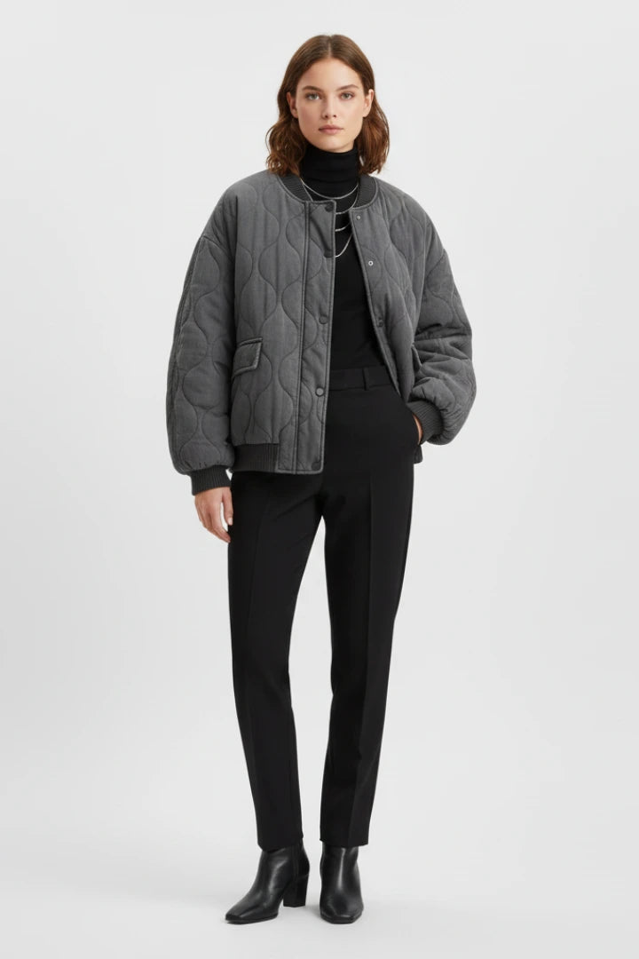 Driftly | Jacket Women's Quilted Snap Closure Bomber - product photo 2