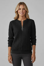 Driftly | Jumper Women's Cable Knit Zip Neck - product photo 2