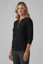 Driftly | Jumper Women's Cable Knit Zip Neck - product photo 5