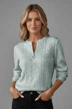 Driftly | Jumper Women's Cable Knit Zip Neck - product photo 7