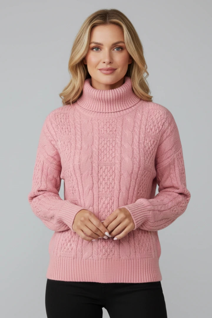 Driftly | Jumper Women's Cable Knit Zip Neck - product photo 8