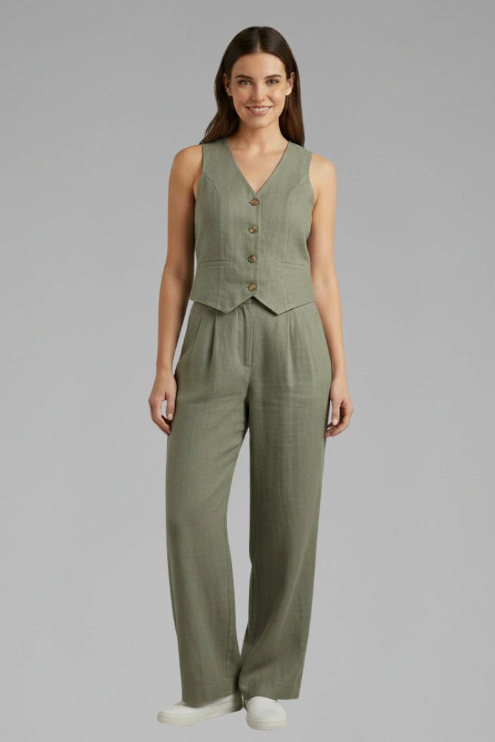Driftly | Jumpsuit Women's V-Neck Waistcoat Wide Leg - product photo 10