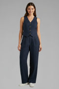 Driftly | Jumpsuit Women's V-Neck Waistcoat Wide Leg - product photo 2