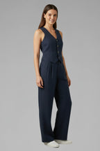 Driftly | Jumpsuit Women's V-Neck Waistcoat Wide Leg - product photo 5