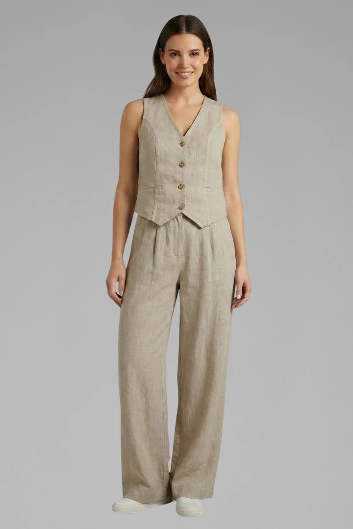 Driftly | Jumpsuit Women's V-Neck Waistcoat Wide Leg - product photo 7