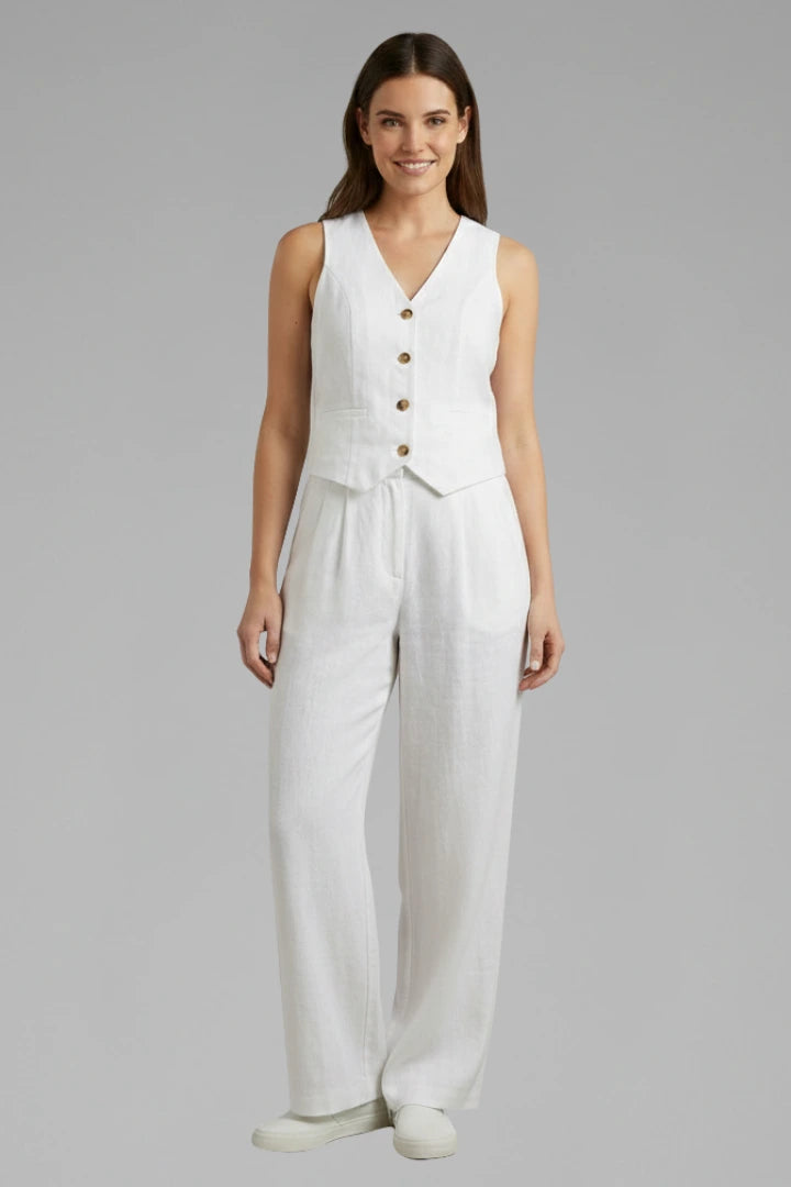 Driftly | Jumpsuit Women's V-Neck Waistcoat Wide Leg - product photo 8