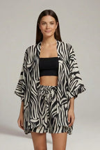 Driftly | Set Women's Open Front Jacket Shorts - product photo 6