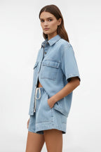 Driftly | Shorts Set Women's Denim Short-Sleeve Jacket - product photo 3