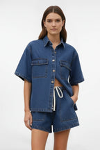 Driftly | Shorts Set Women's Denim Short-Sleeve Jacket - product photo 6